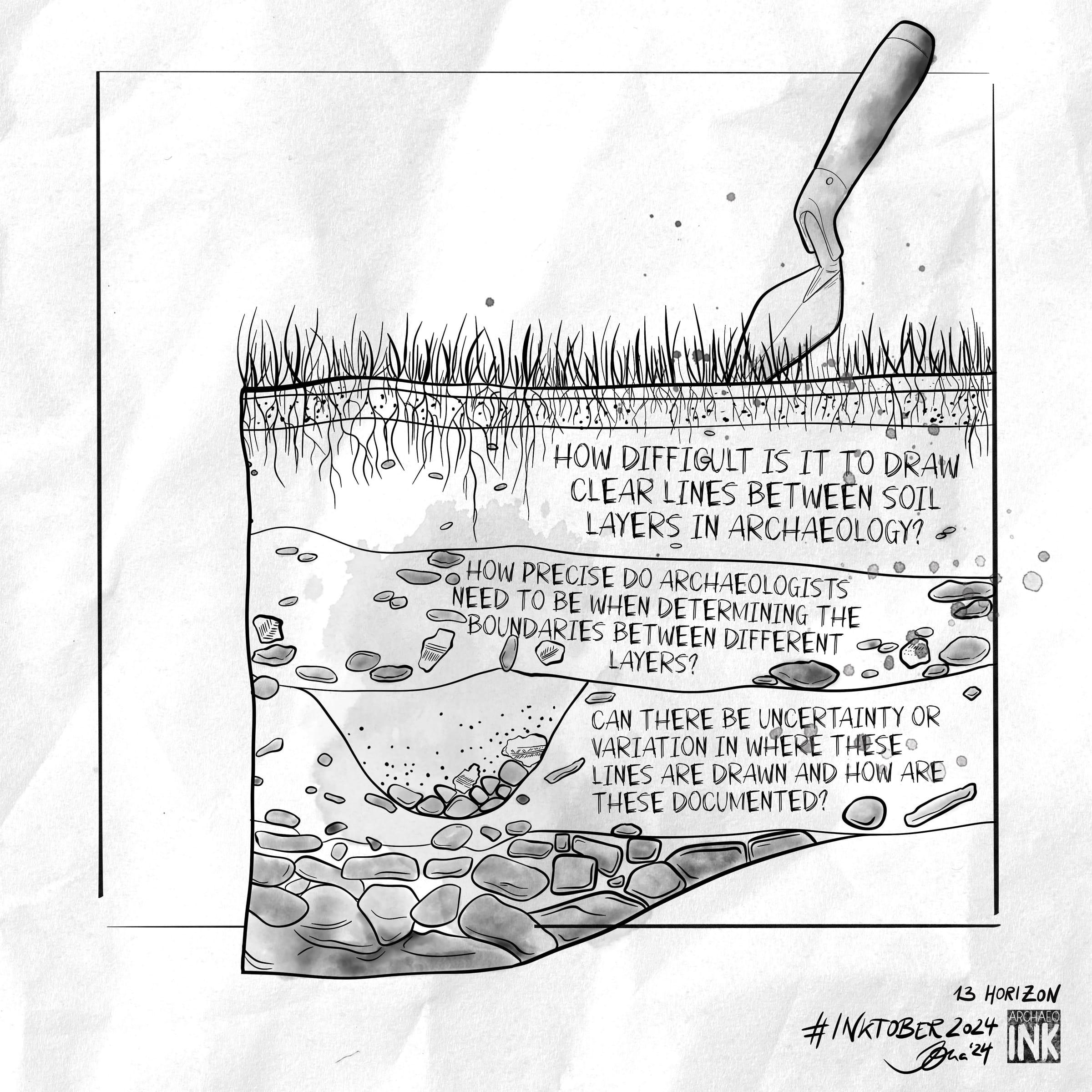 archInk 2024 – Day 13 archaeological ink drawing