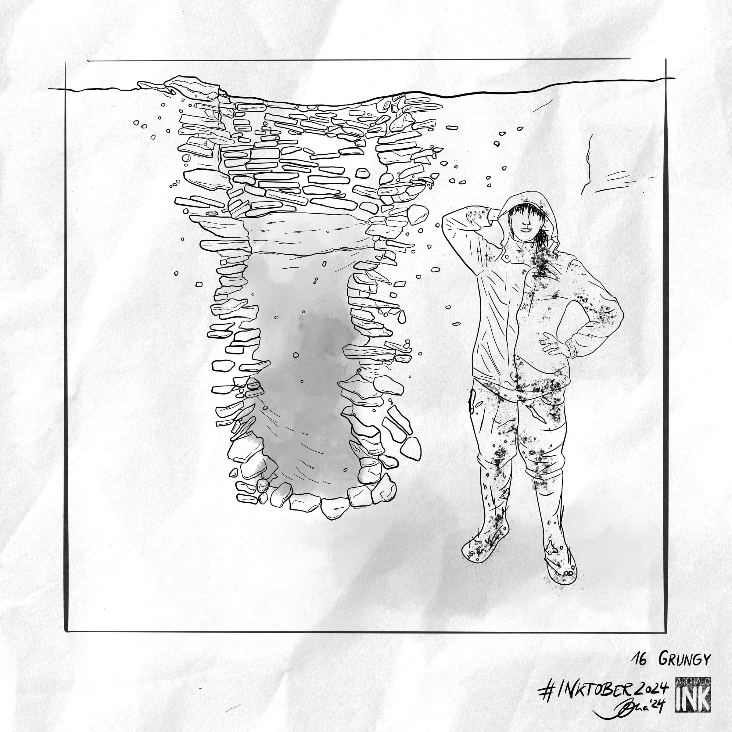 archInk 2024 – Day 16 archaeological ink drawing