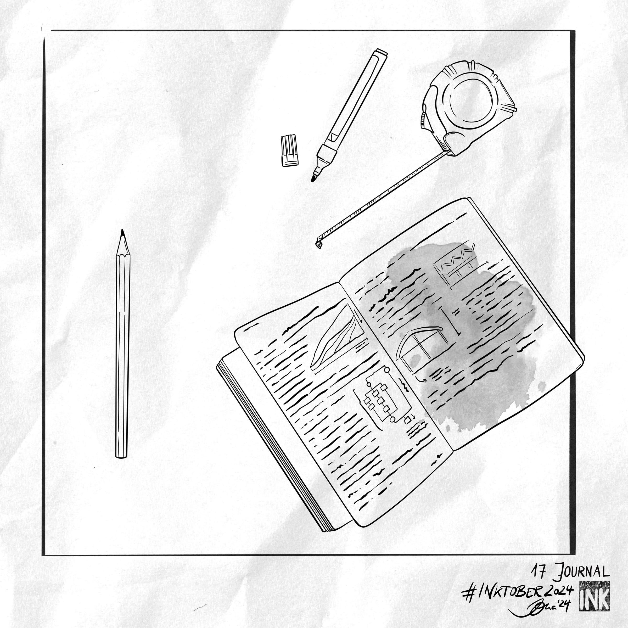 archInk 2024 – Day 17 archaeological ink drawing