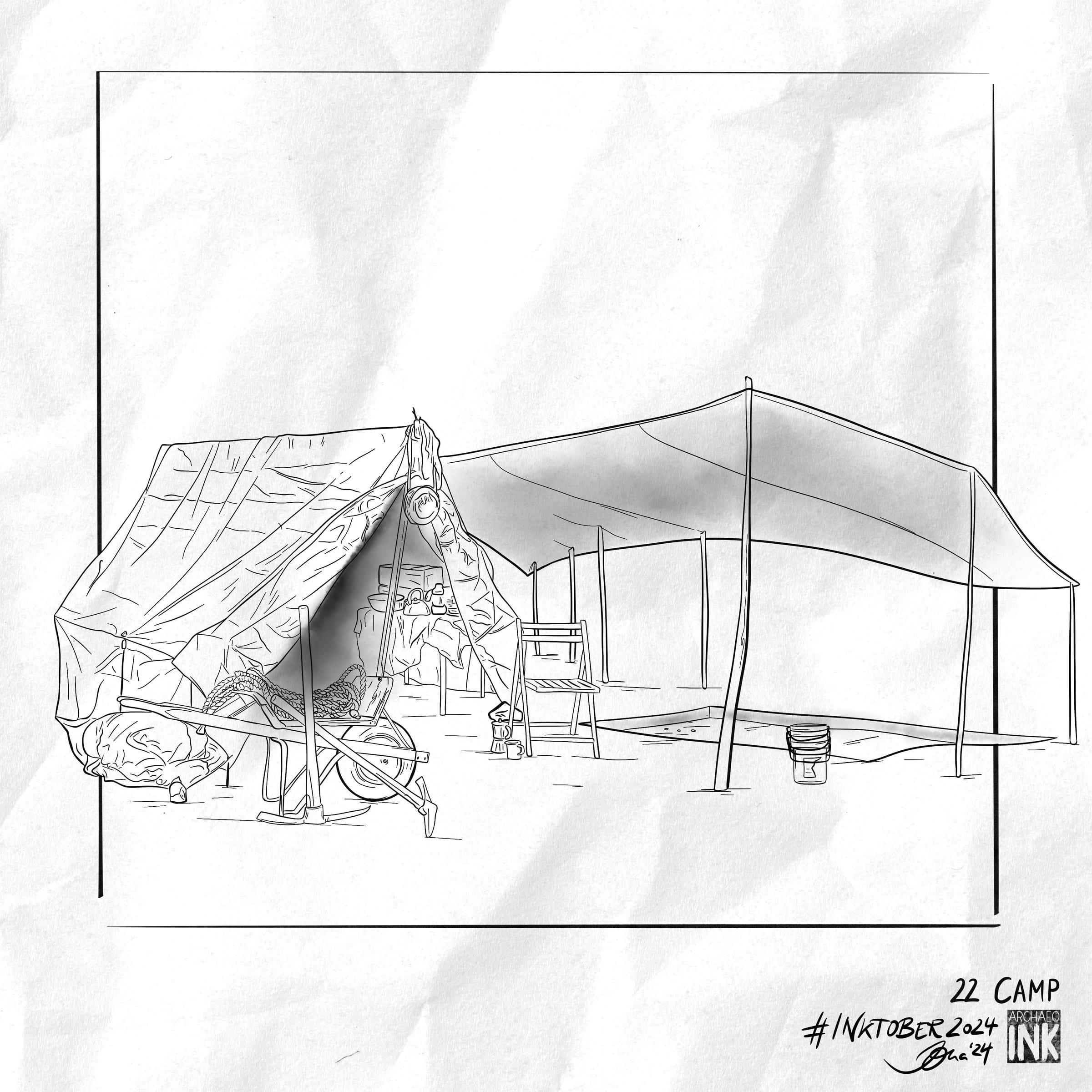 archInk 2024 – Day 22 archaeological ink drawing
