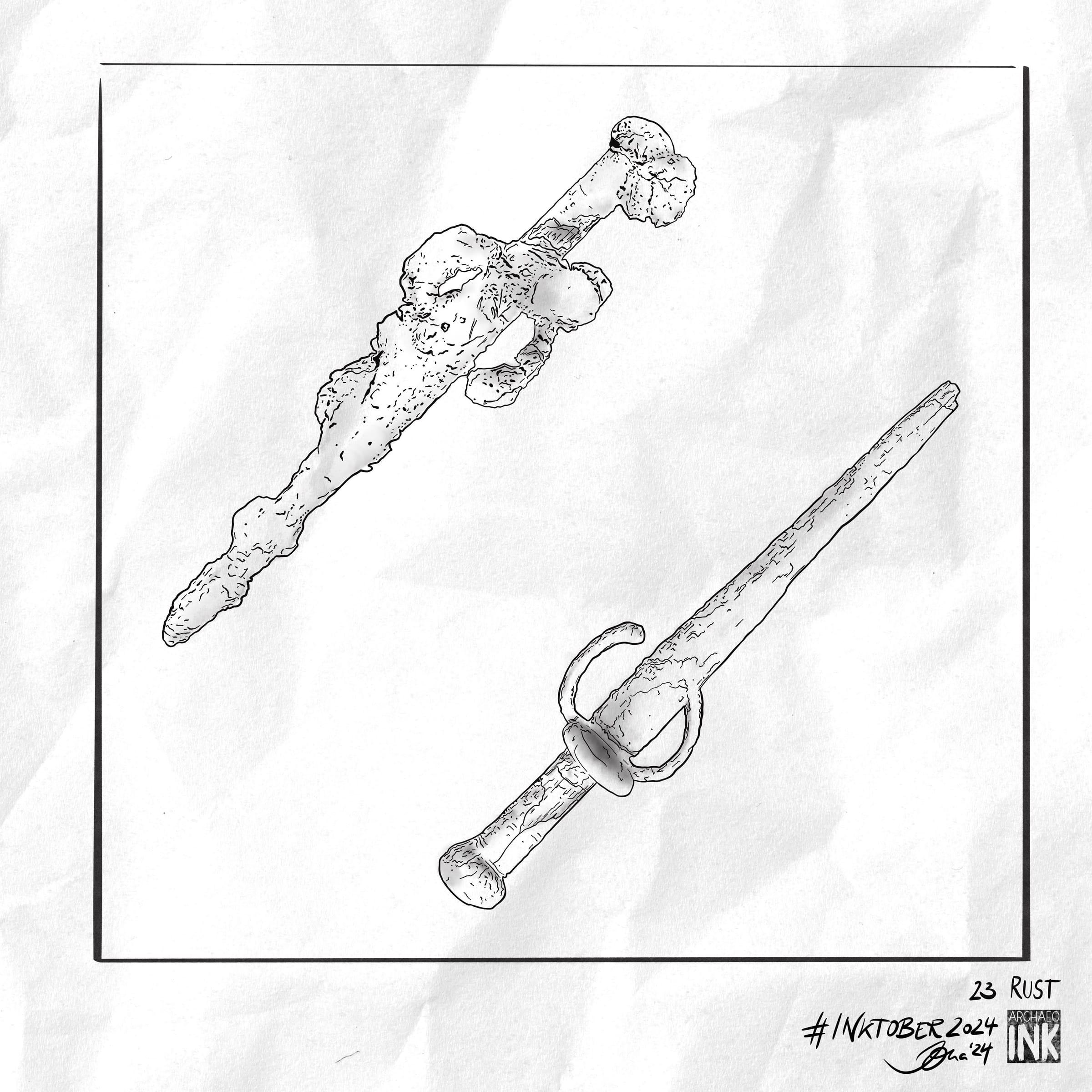archInk 2024 – Day 23 archaeological ink drawing
