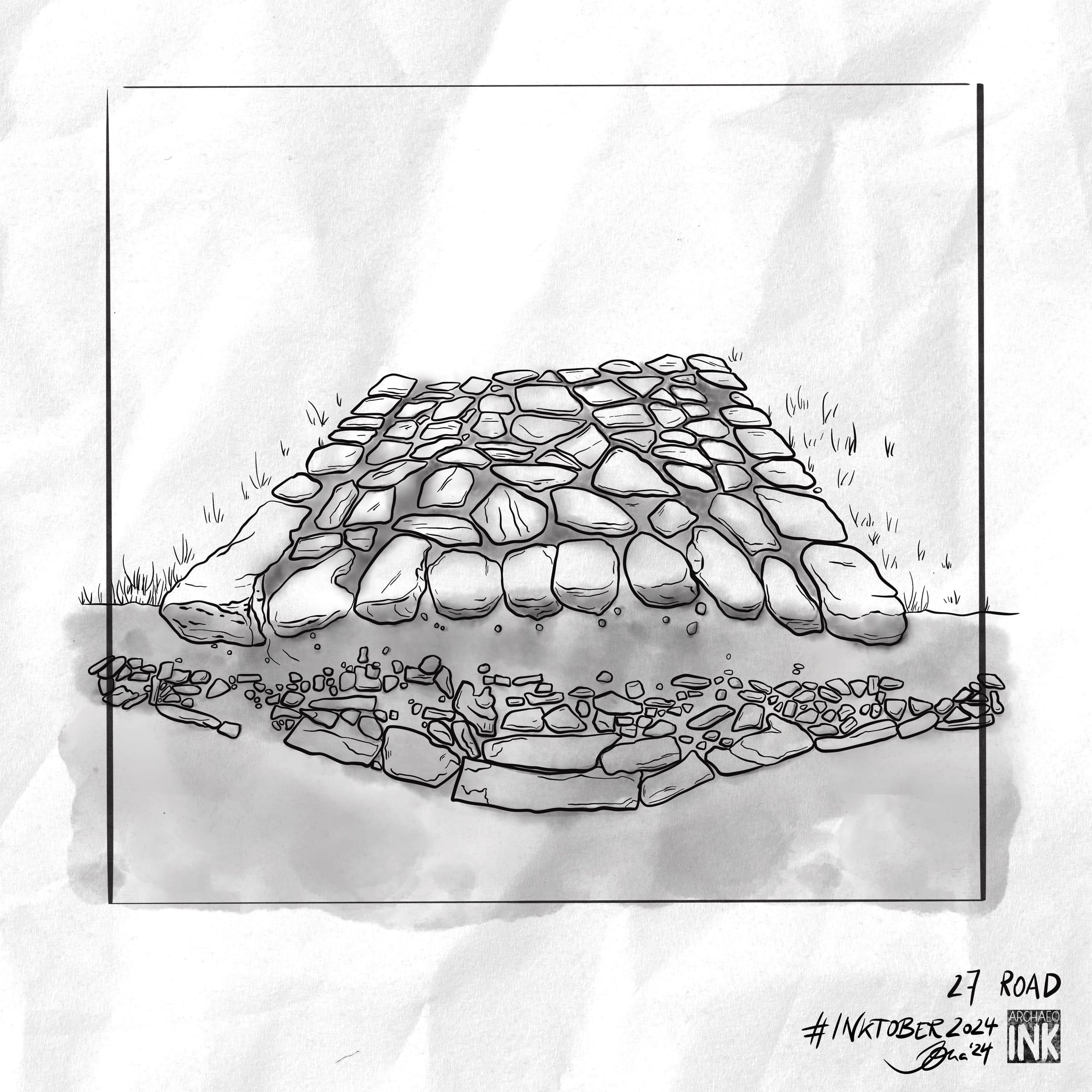 archInk 2024 – Day 27 archaeological ink drawing