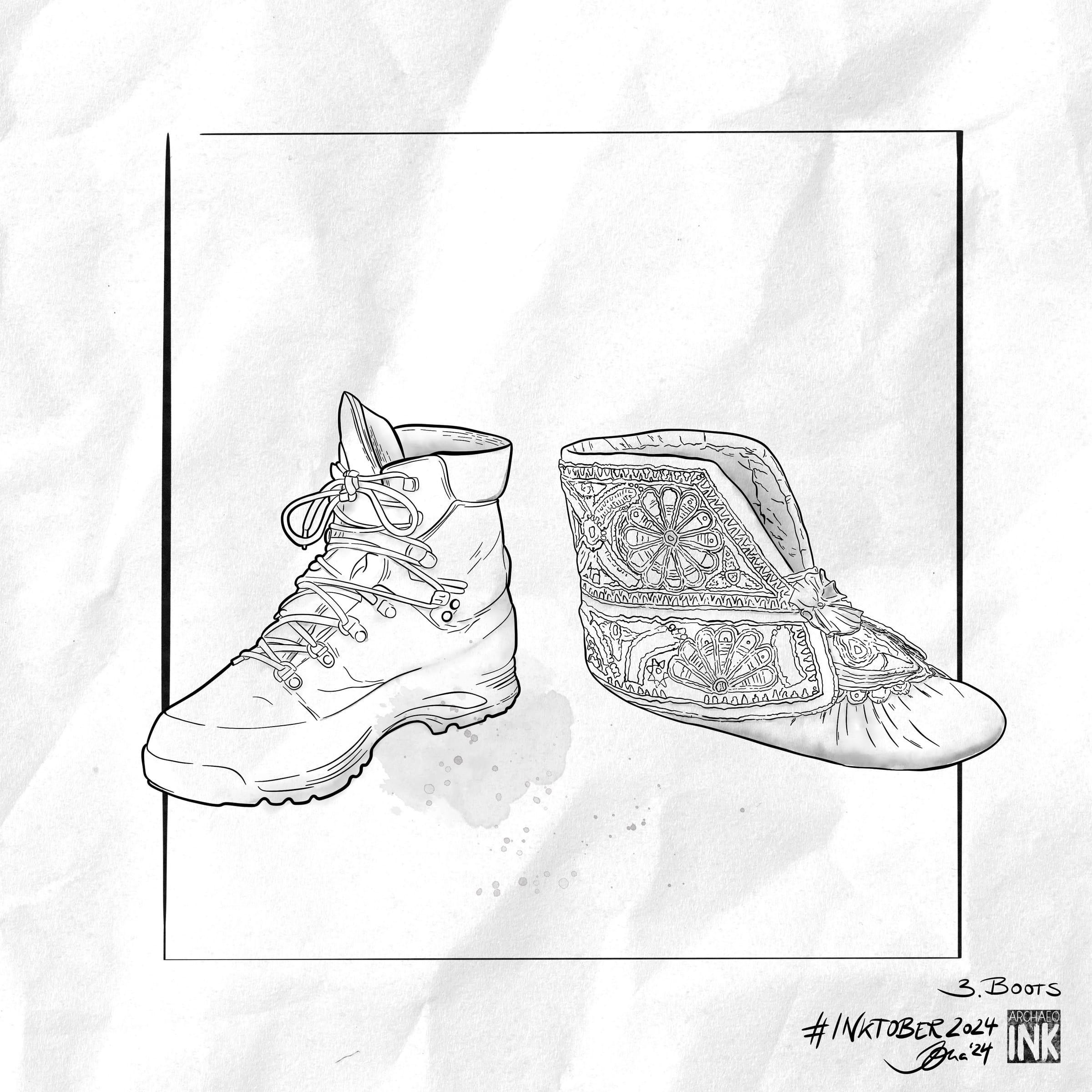 archInk 2024 – Day 3 archaeological ink drawing