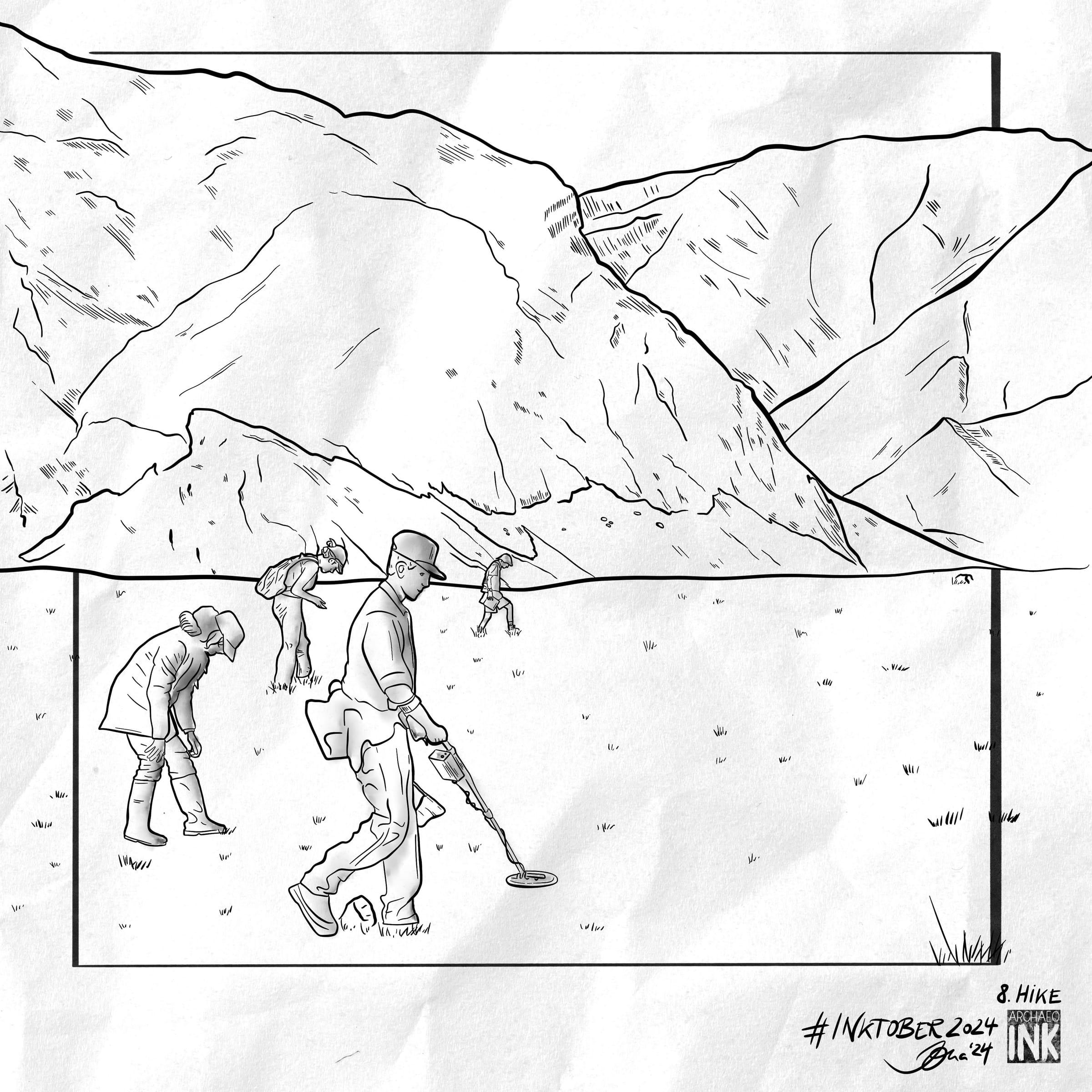 archInk 2024 – Day 8 archaeological ink drawing