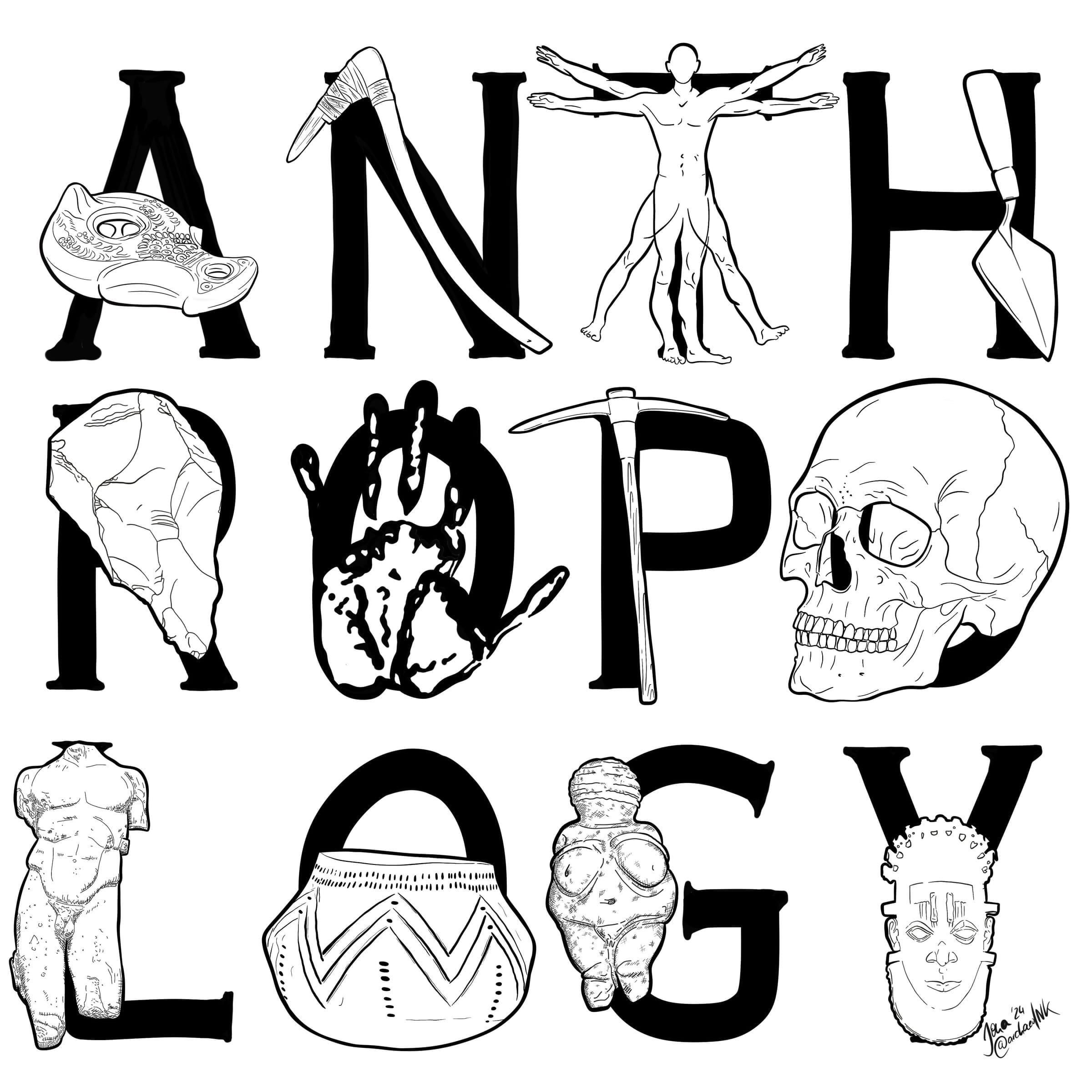 Anthropology letters illustration