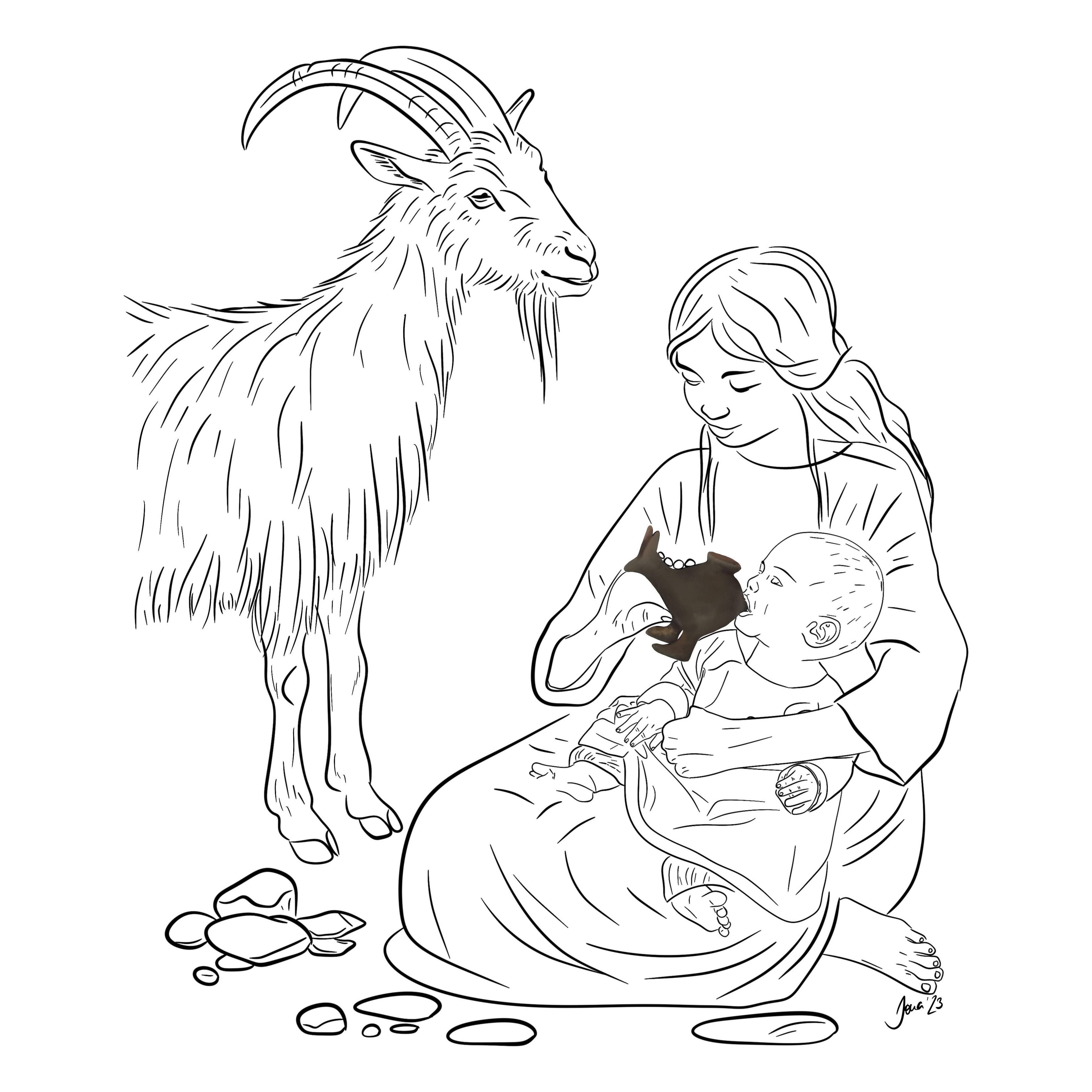 Feeding reconstruction illustration