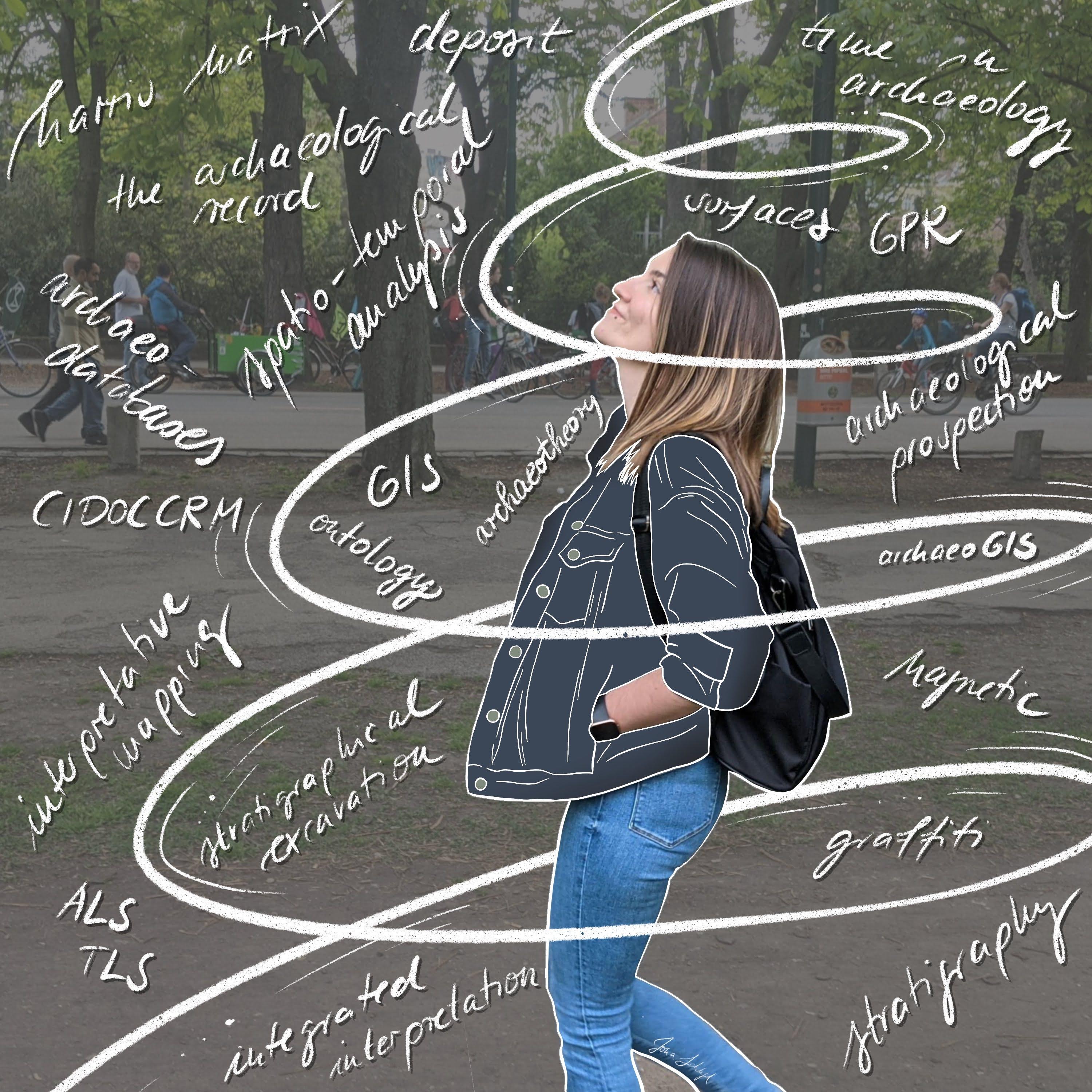 Jona doodling and sketching archaeological terms