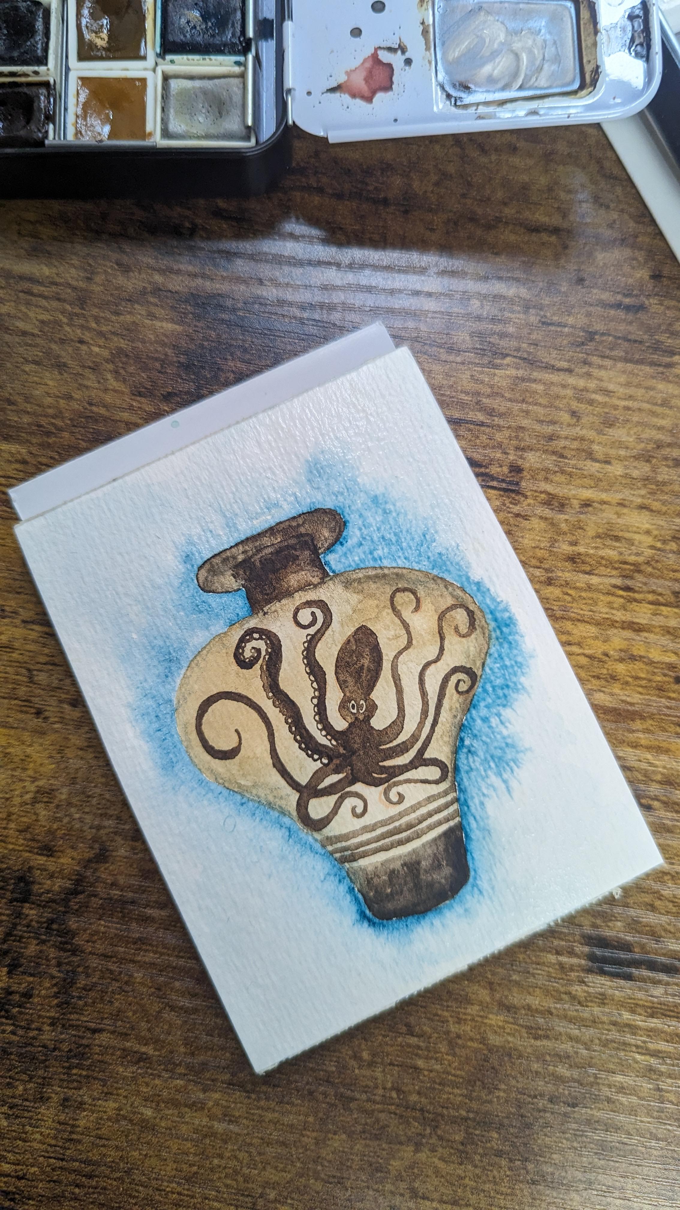 Octopus Vessel Watercolour