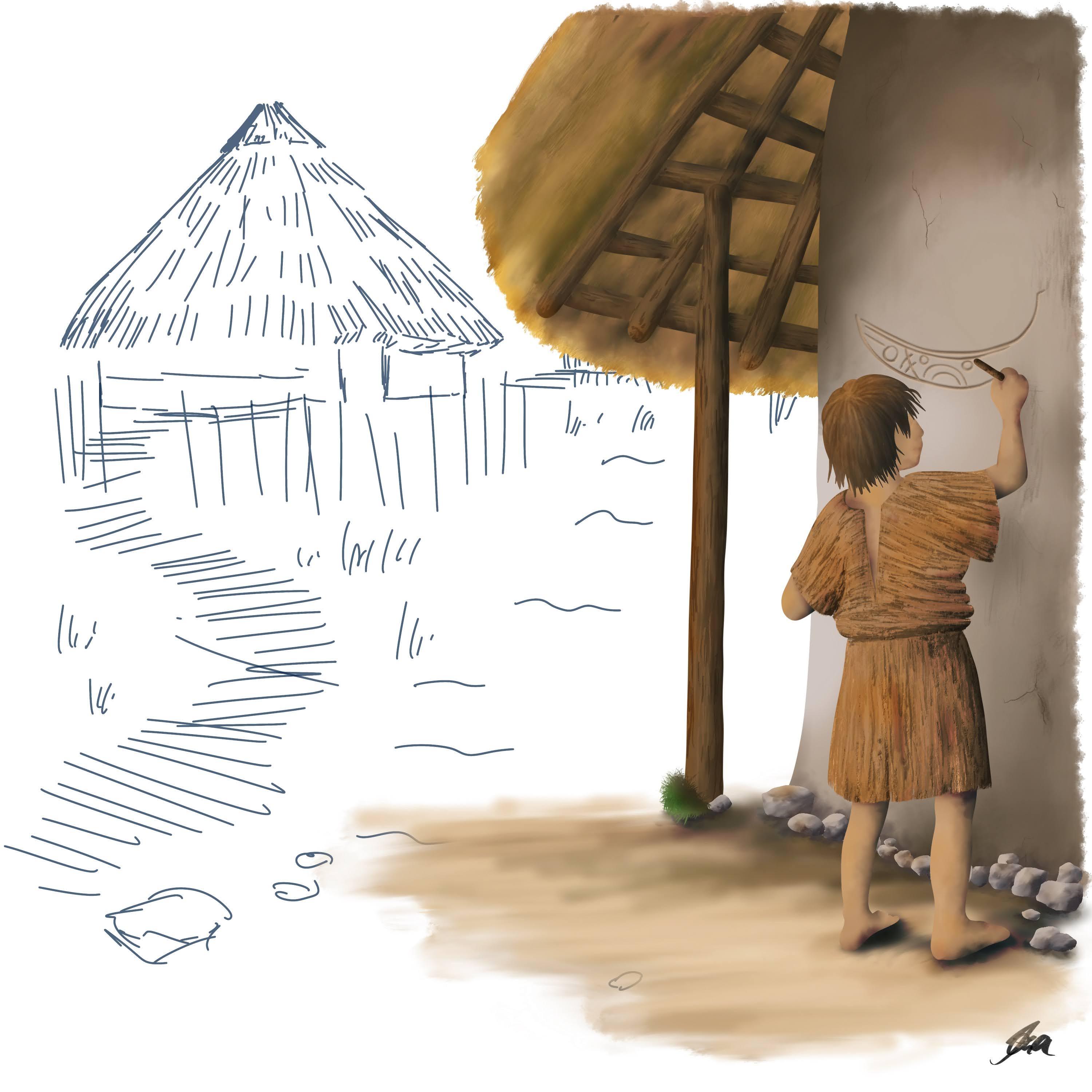 Neolithic graffiti reconstruction